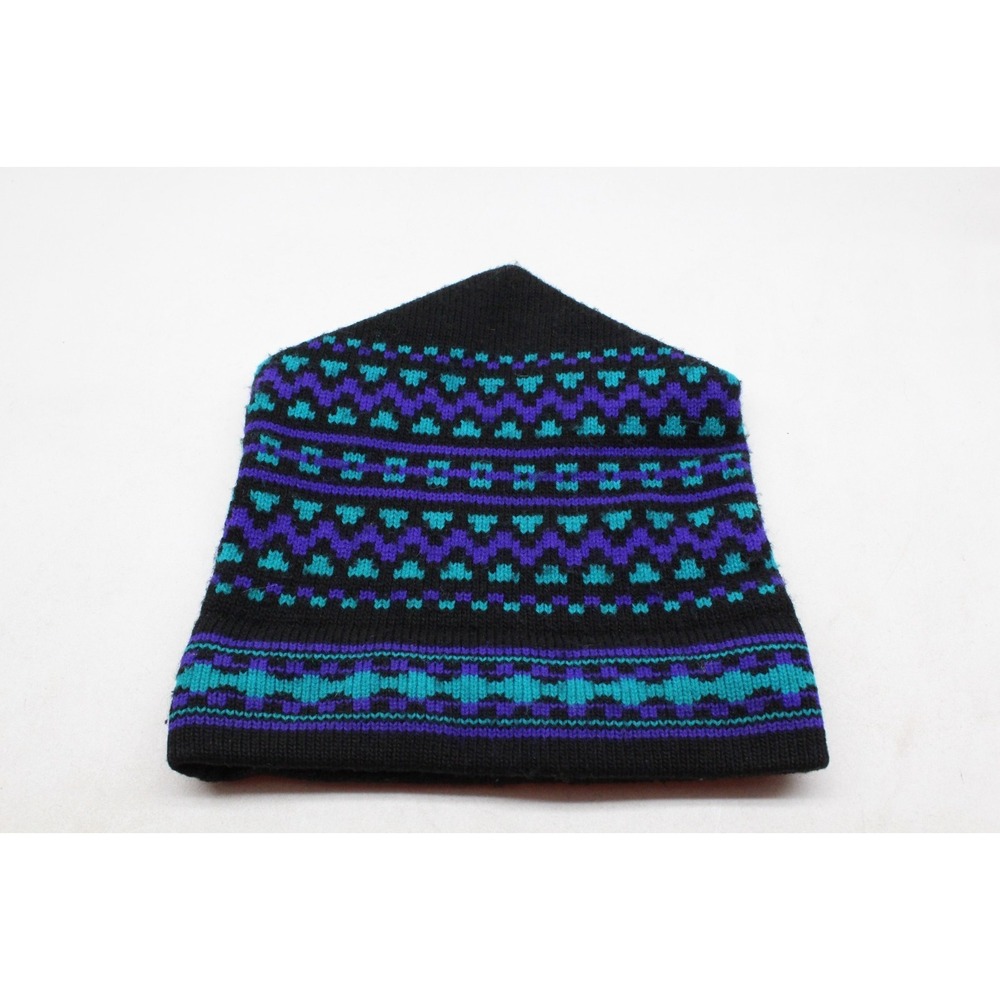 Vintage Maureen of the Mews Ski Snowboard Beanie Hat Conway NH USA Geometric